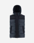 Herno NYLON ULTRALIGHT AND EASY WOOL SLEEVELESS JACKET Navy Blue PI001095U120209200