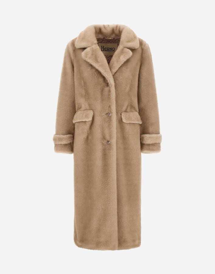 COAT IN MELANGE ALTERNATIVE MINK FUR Herno Herno COAT IN MELANGE ALTERNATIVE MINK FUR Chantilly GC000545D127391985