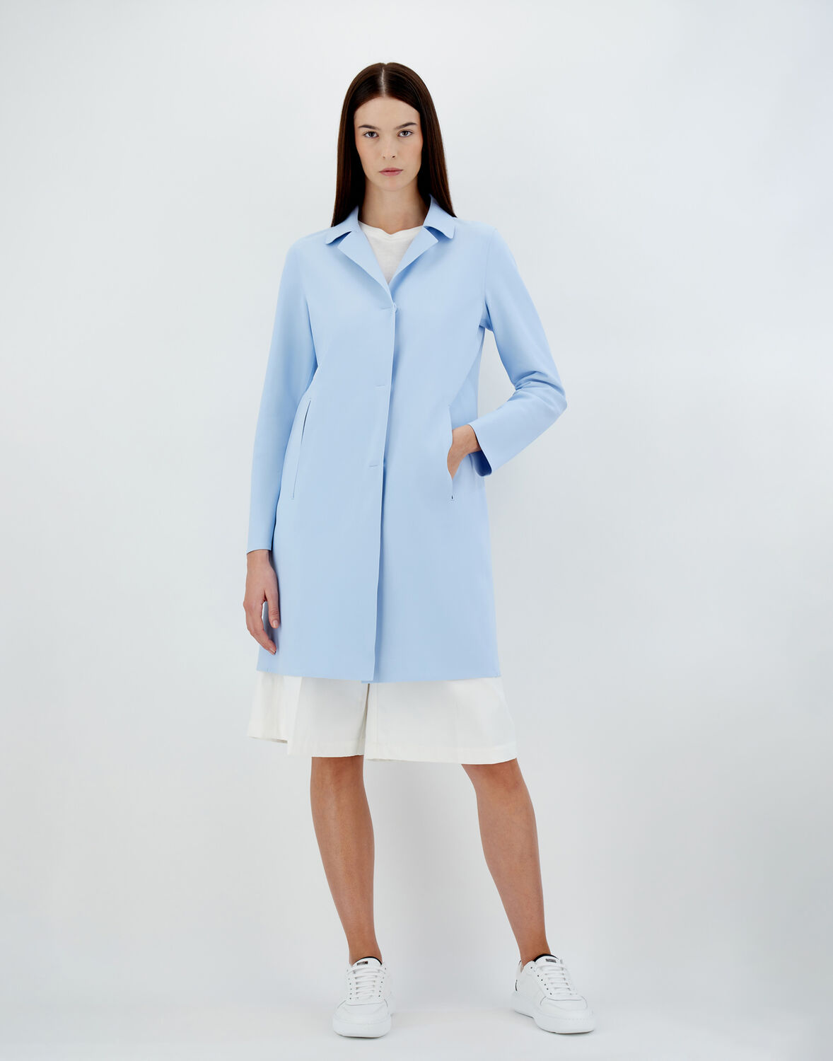 Herno First Act Pef Coat In Light Blue