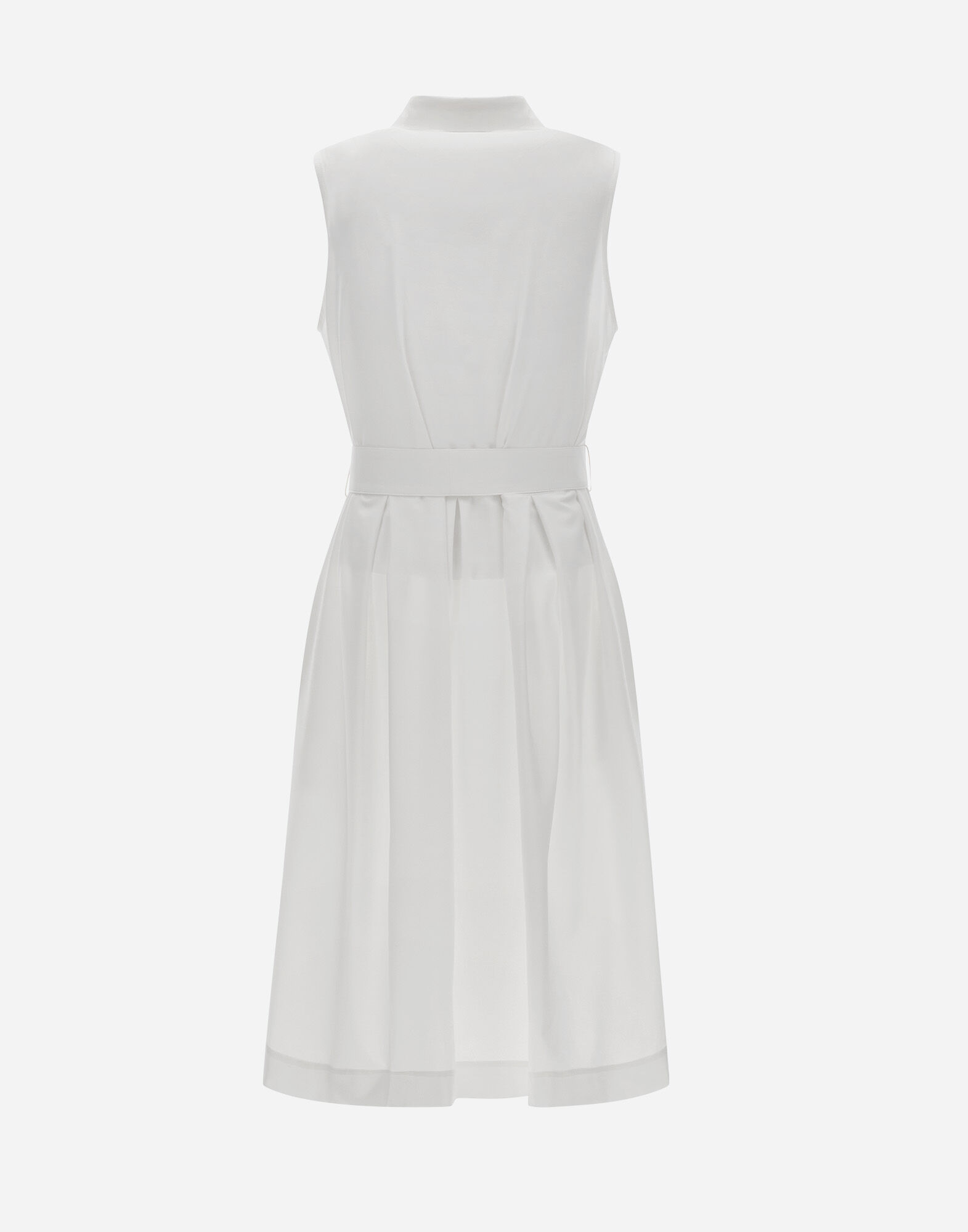 【送料&関税込】Herno White Sleeveless Dress With Classic Co Herno Women's Dress, Sleeveless, Classic Collar, White
