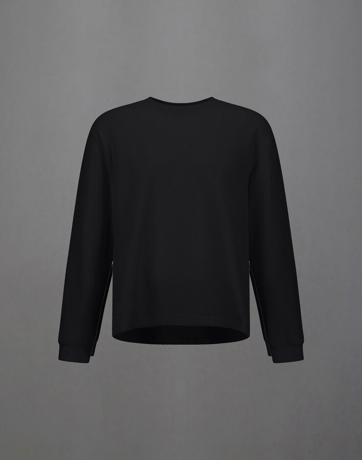 LAMINAR SWEATSHIRT IN WAFFLE JERSEY Herno Herno LAMINAR SWEATSHIRT IN WAFFLE JERSEY Black JG00062UL560339300
