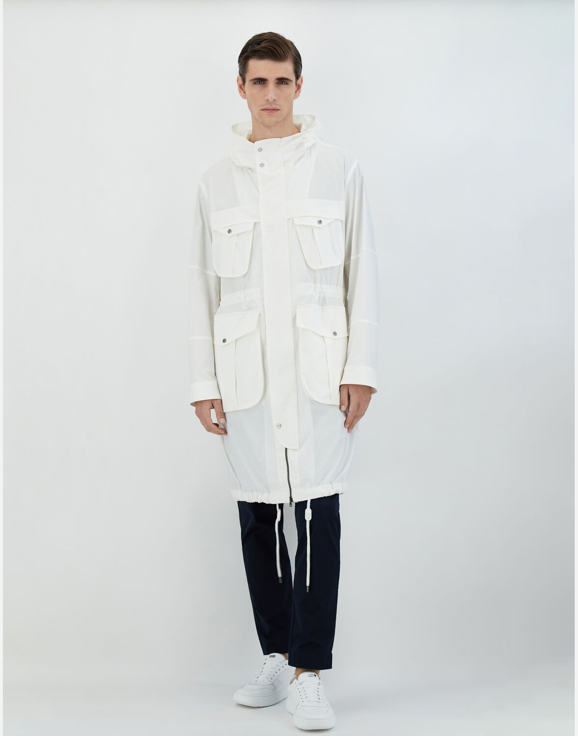 Herno Light Cotton Stretch パーカ In White