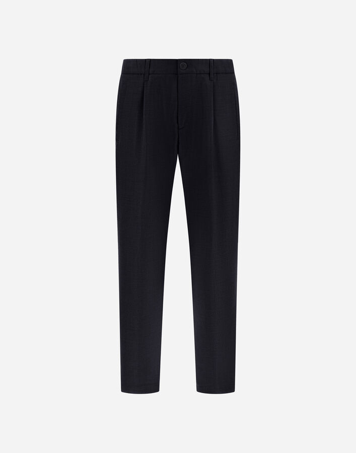 Herno WOOL GABARDINE TROUSERS Navy Blue PT000215U334539200