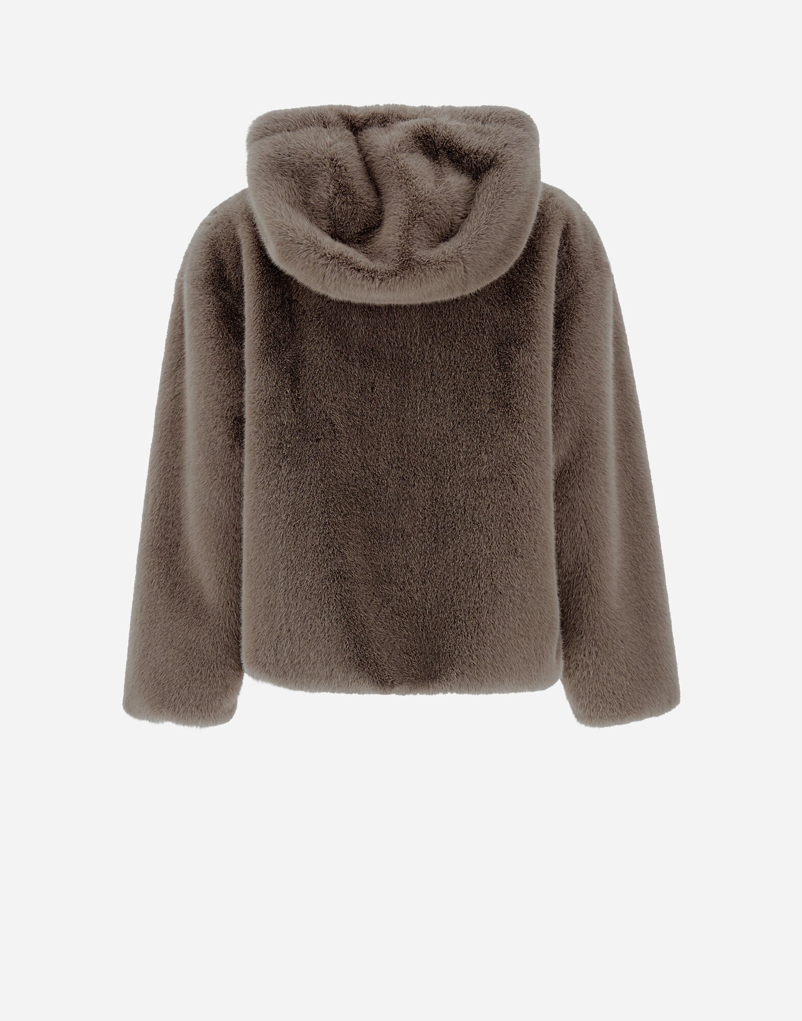 Faux fur hoodie grey hotsell