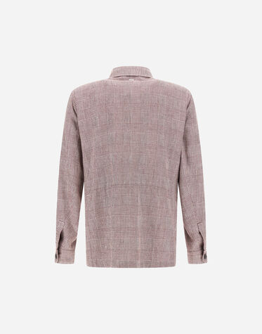 メンズ FIELD JACKET IN GLEN CHECK LINEN ボルドー | Herno® (ヘルノ)
