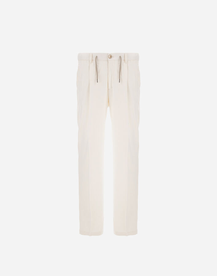 Herno RESORT TROUSERS IN CASHMERE SILK Ivory PT00037UR380871200
