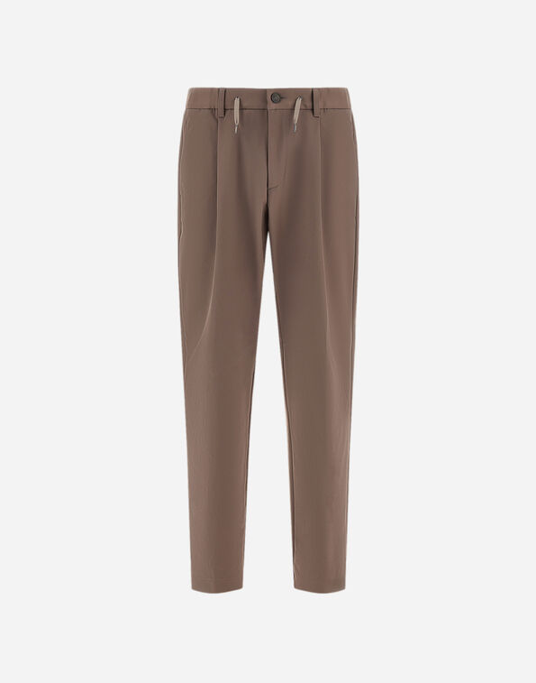 Herno TROUSERS IN COTTON-EFFECT STRETCH FABRIC Dark Taupe PT000236U129052700