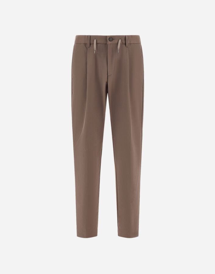Herno TROUSERS IN COTTON-EFFECT STRETCH FABRIC Dark Taupe PT000236U129052700