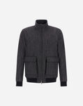 Herno BOMBER JACKET IN HERRINGBONE WOOL FLANNEL Black GI000572U33451R9300