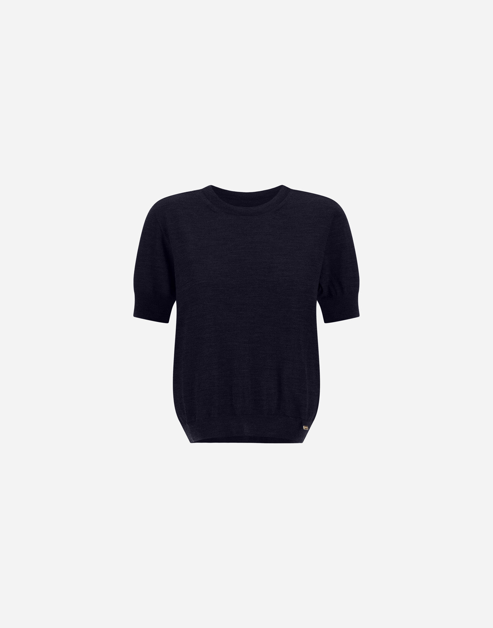 新品未使用　タグ付き　ヘルノ　ネイビー フリル付き半袖ブラウス　Tシャツ ヘルノ公式eショップ] ウィメンズTシャツ | Herno®