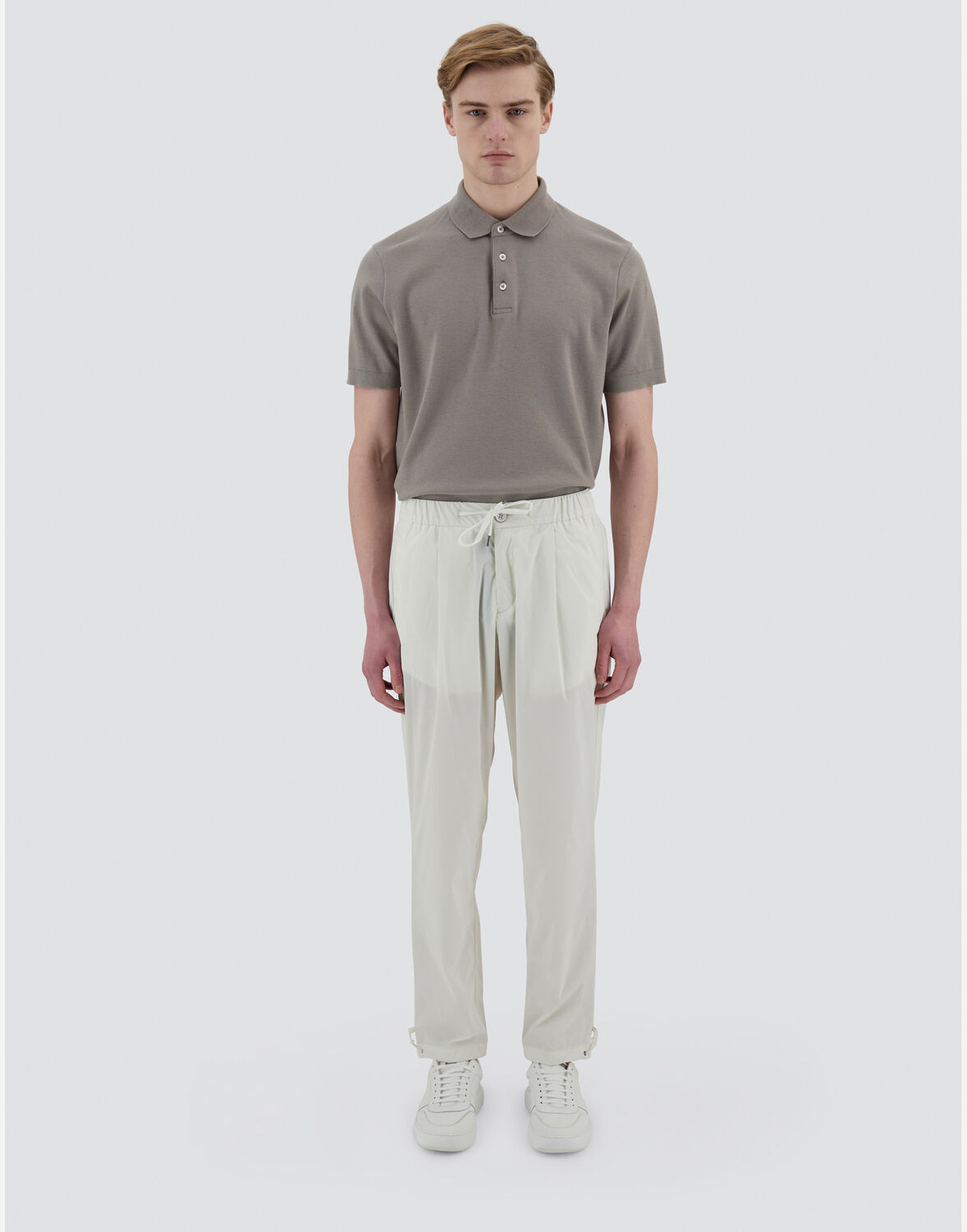 Herno Resort Trousers In Light Nylon Stretch In White