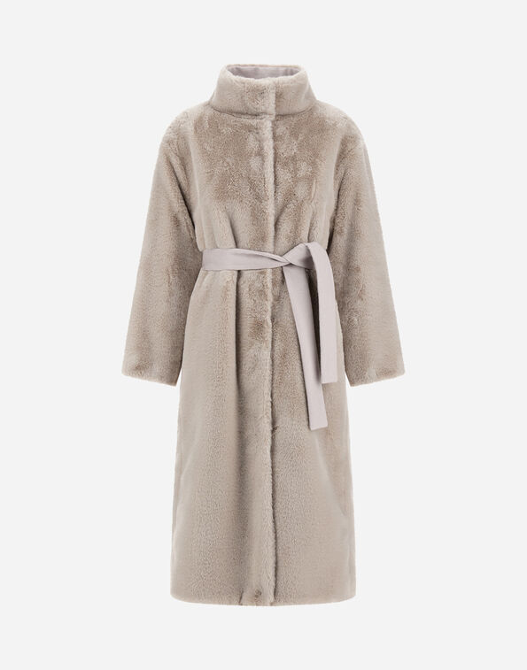 Herno REVERSIBLE COAT IN SOFT ALTERNATIVE FUR AND PURE CASHMERE Chantilly CA0005DNW124221985