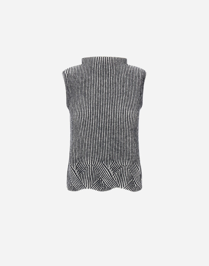 VEST IN TWO-TONE VANISÉ WOOL Herno Herno VEST IN TWO-TONE VANISÉ WOOL White/Black MG000202D702961093