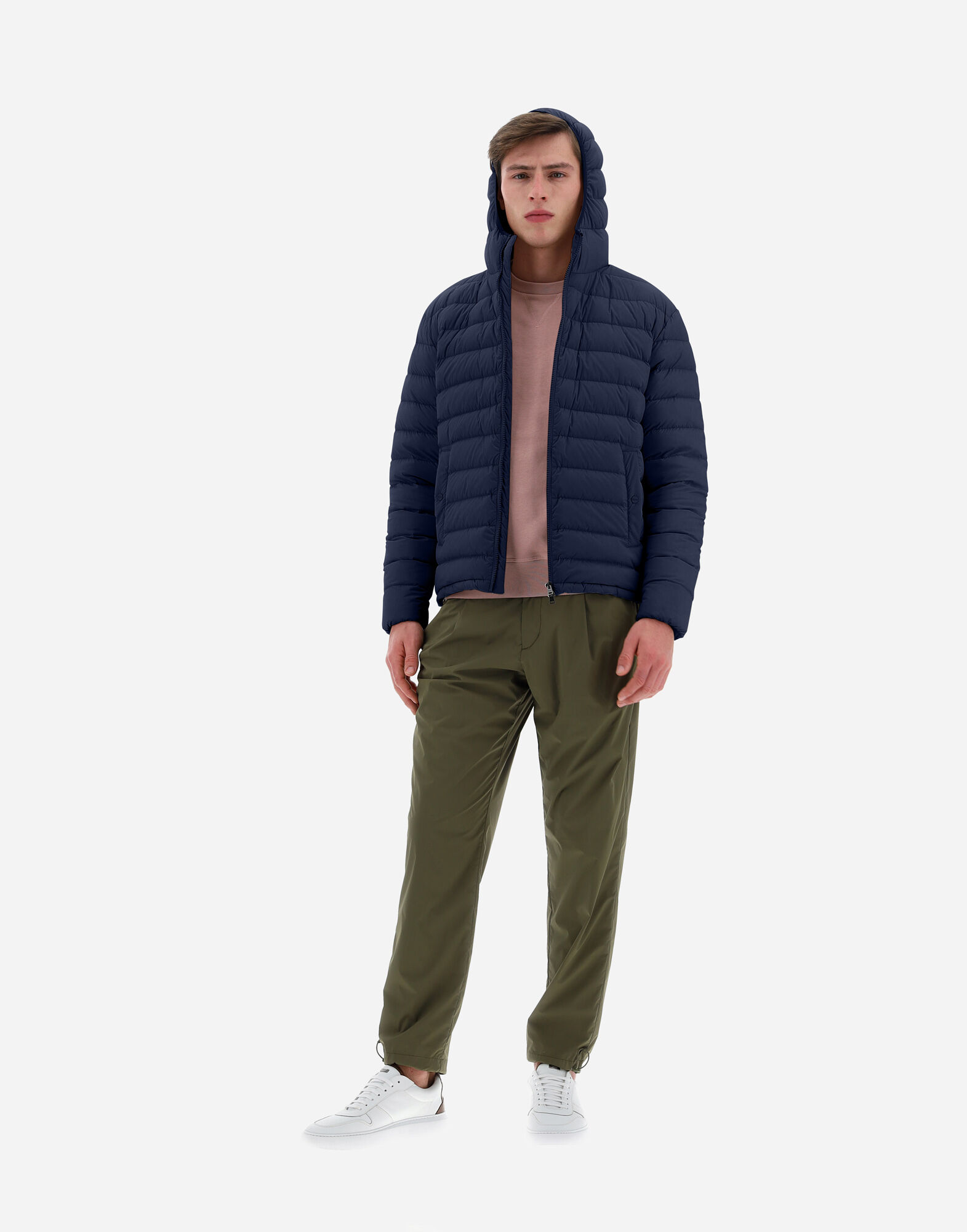 Stretch hooded bomber jacket discount