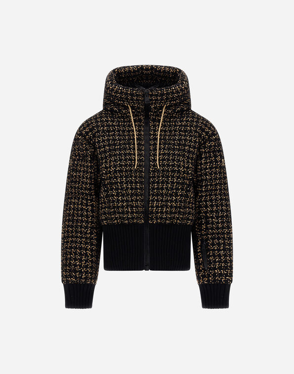 Herno WOOL TWEED BOMBER JACKET Black PI002274D335509300