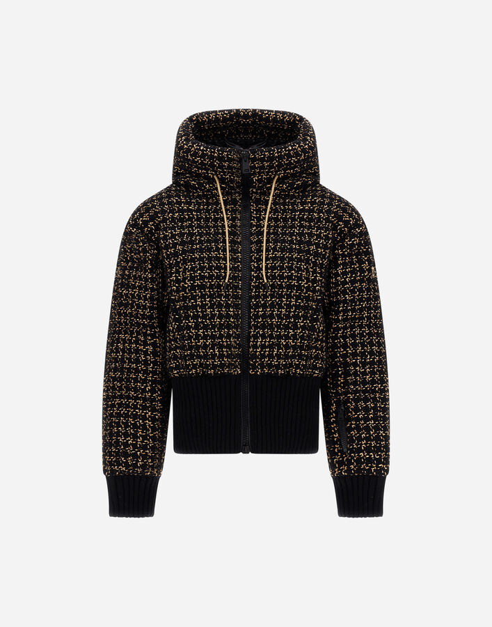 Herno WOOL TWEED BOMBER JACKET Black PI002274D335509300