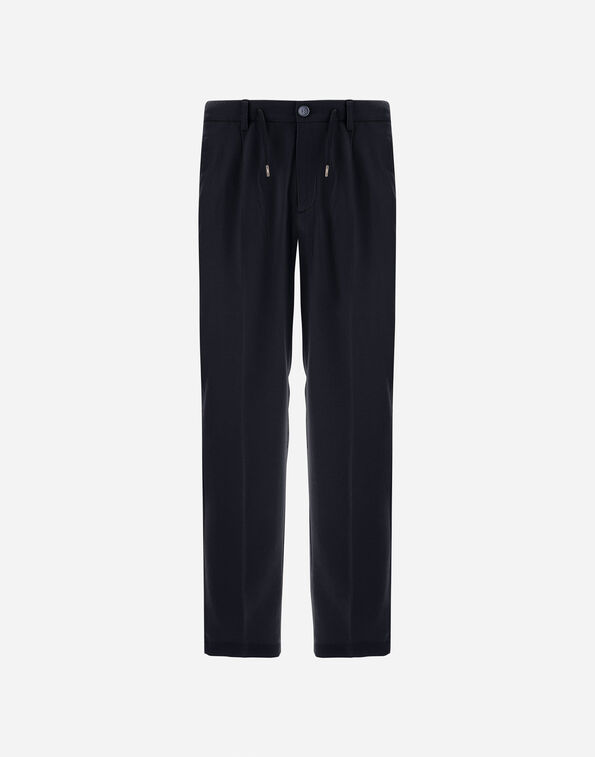 Herno RESORT TROUSERS IN CASHMERE AND SILK Navy Blue PT00055UR380879200