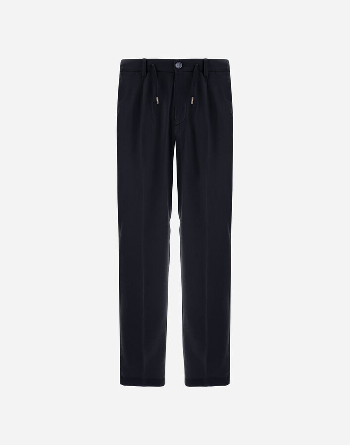 Herno RESORT TROUSERS IN CASHMERE AND SILK Navy Blue PT00055UR380879200