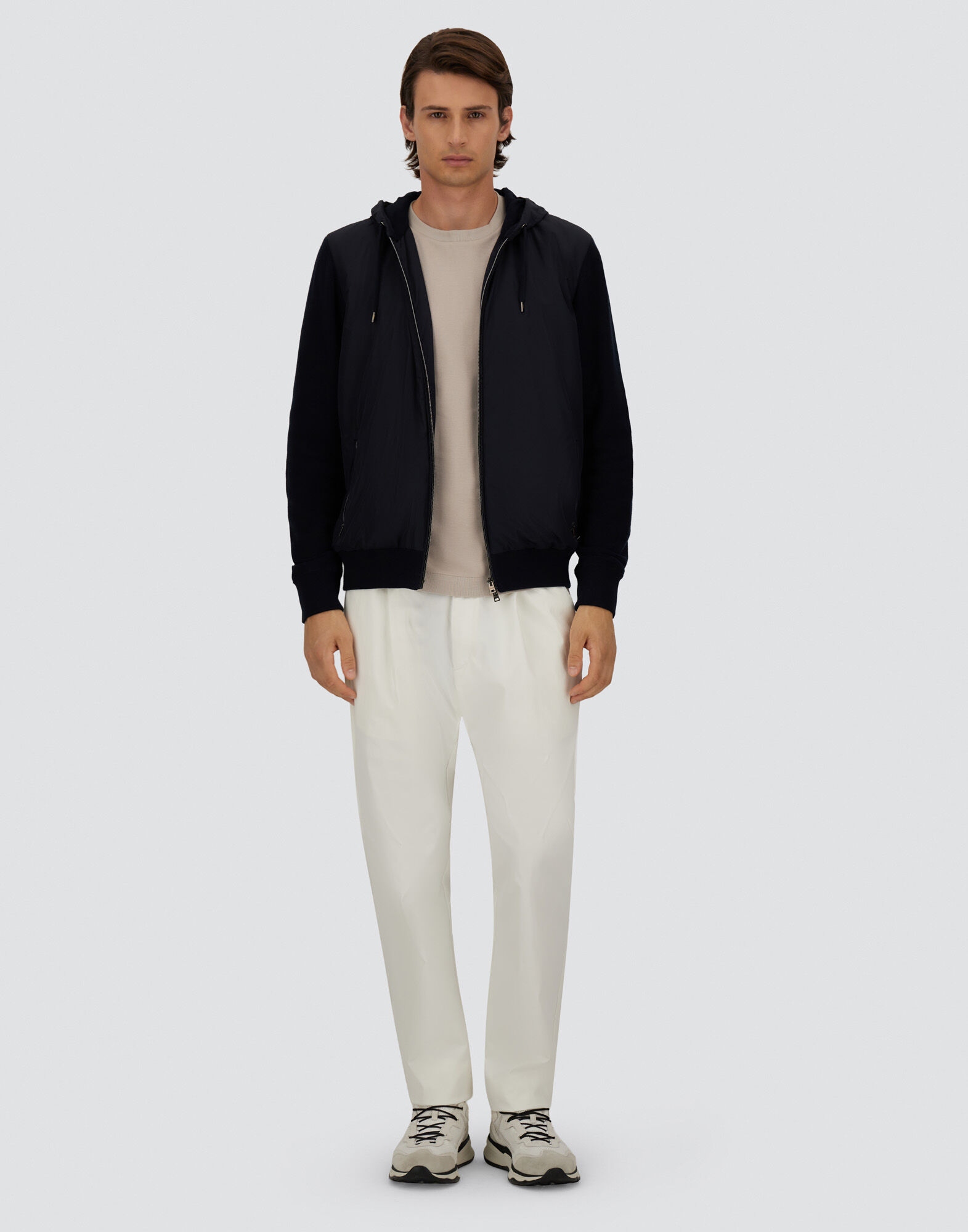 PIQUE' KNIT AND NYLON JACKET in Blue for Men | Herno®