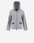 Herno DIAGONAL SWEATER CAPE WITH TAFFETA Grey JC0005D500189410