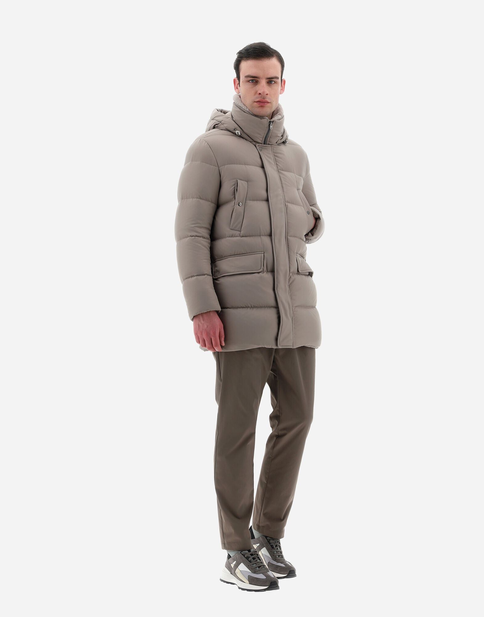 PIUMINO GIACCONE HERNO UOMO MAIN in Dove Grey for Men Herno