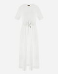 Herno ABITO IN GLAM KNIT EFFECT E TECHNO TAFFETÀ Bianco AB000032D520561000