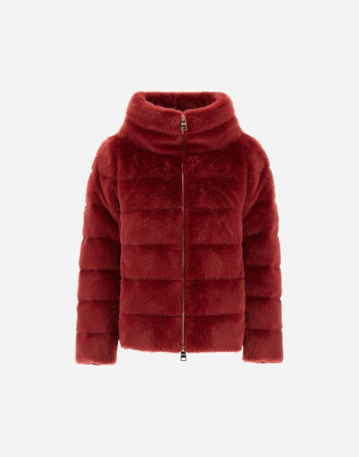 Herno CAPPA IN LADY ALTERNATIVE FUR Bordeaux PI001935D126306705