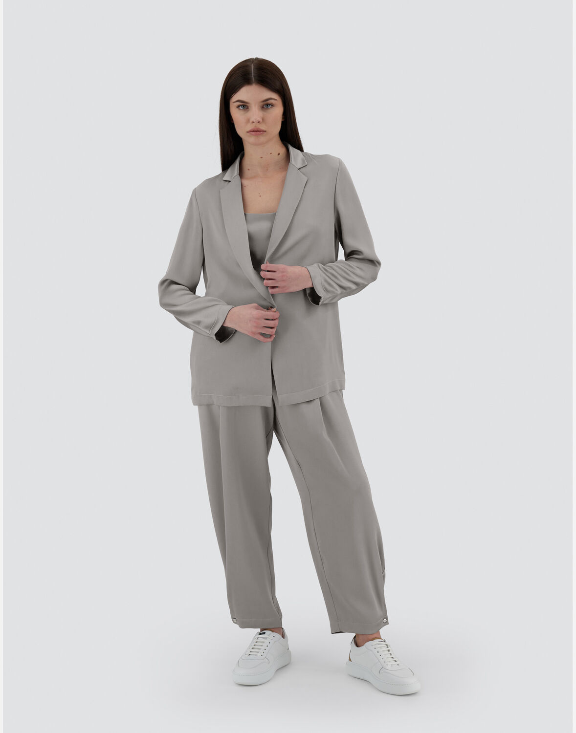 Herno サテンエフェクト Resort ブレザー In Light Grey
