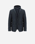 Herno NYLON ULTRALIGHT WITH BIB AND HOOD IN PLASTER Blue Navy PI0698U120209200