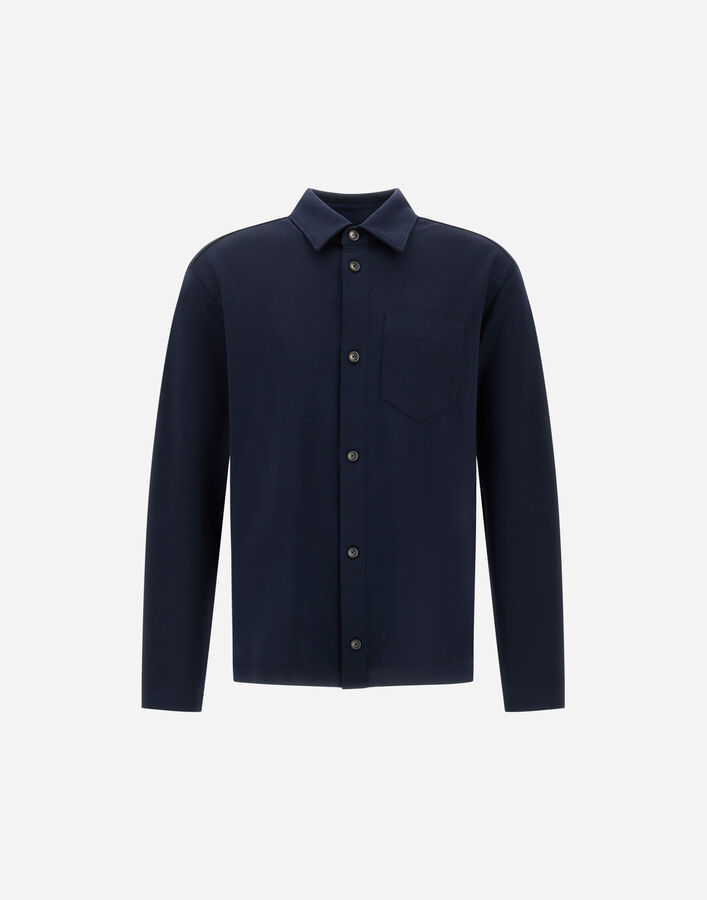 Herno SHIRT IN JERSEY KNIT EFFECT Blue CM000028U520599201