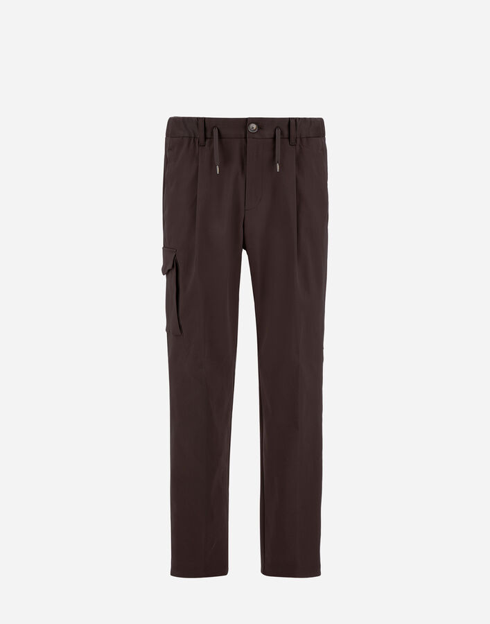 Herno RESORT TROUSERS IN STRETCH COTTON Dark Brown PT00050UR133288800