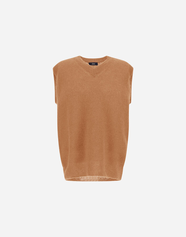 Herno VEST IN COB STITCH ALPACA WOOL Camel MV000008U703122155