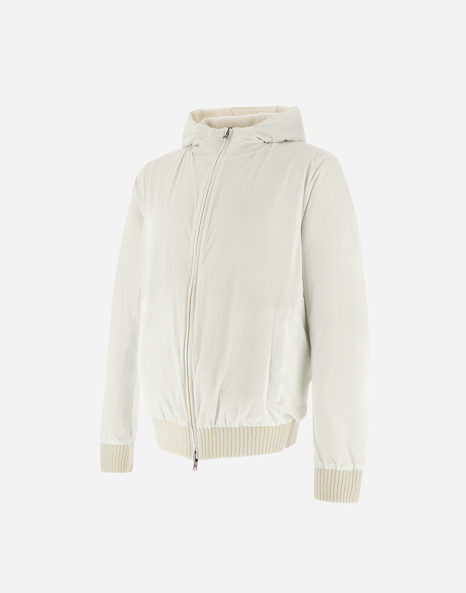 RESORT CARDIGAN IN STOCKING-STITCHED CARDED WOOL in Cream for Men