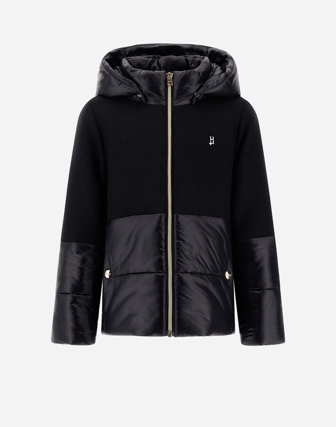 Herno Cape In Ecowool And Nylon Ultralight In Black