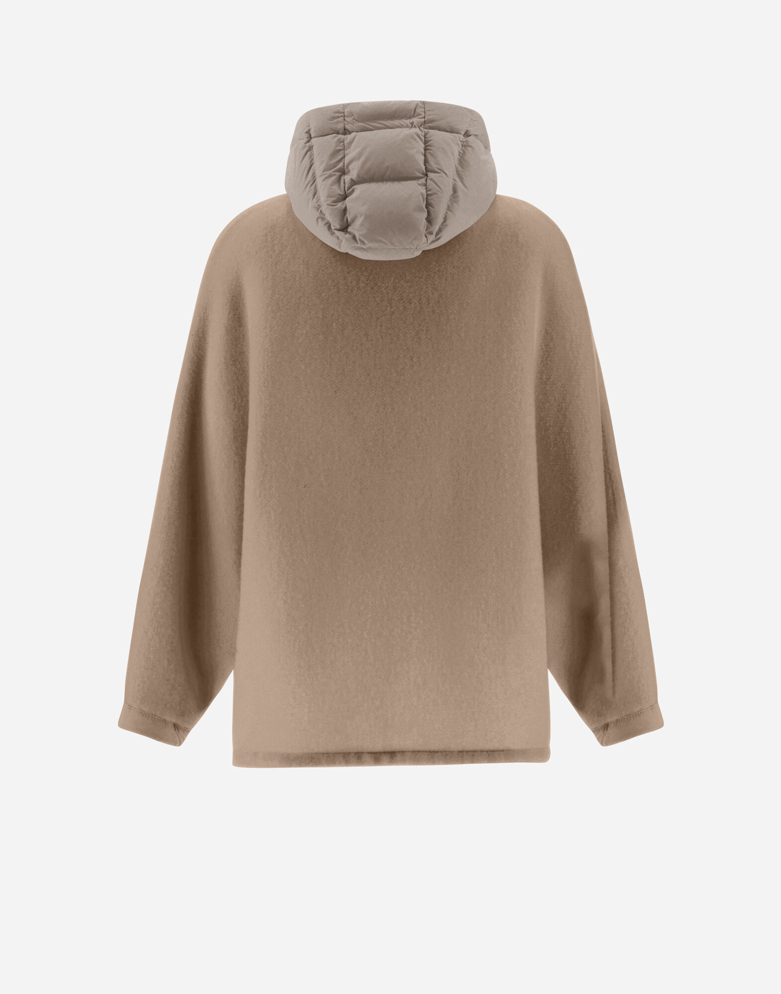 ポンチョ・ケープ HERNO Resort jacket in wool and ultralight nylon RESORT PONCHO IN SOFT PONCHO & NYLON ULTRALIGHT in Black for