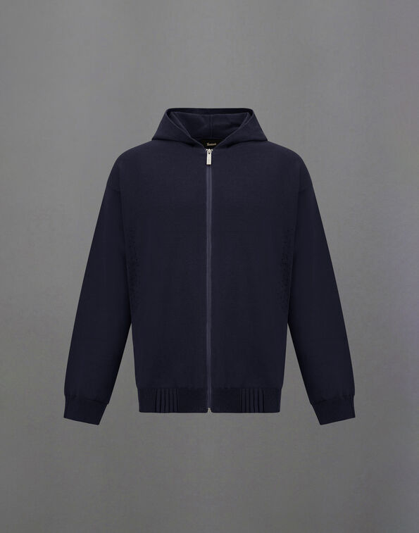 Herno LAMINAR HOODIE IN CO/R-NY Navy Blue MC00018UL721329200