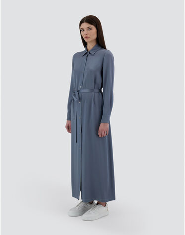 レディース リゾート サテン エフェクト シャツワンピース Denim 