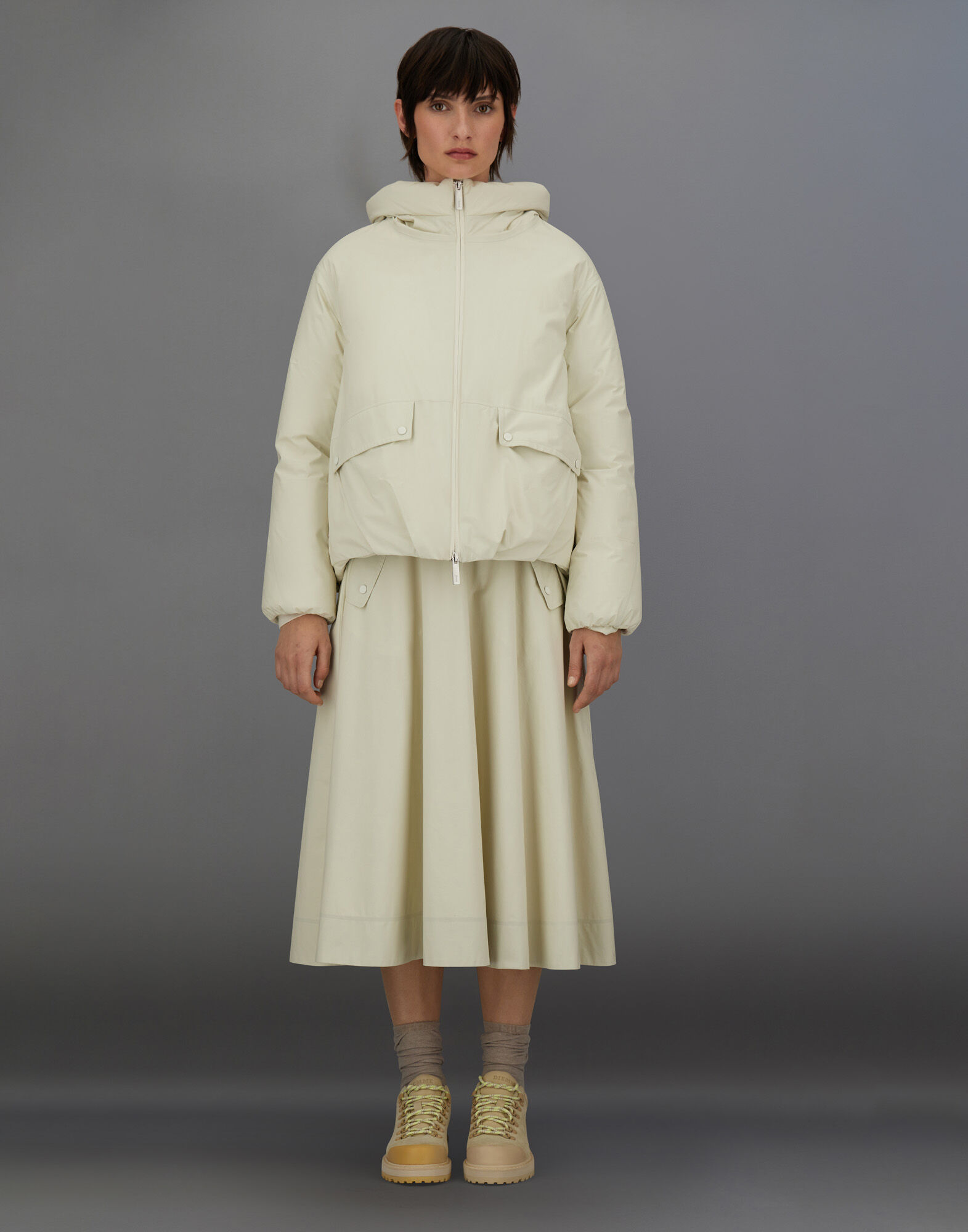 LAMINAR HOODED JACKET IN 2L GORE-TEX in Cream | Herno®