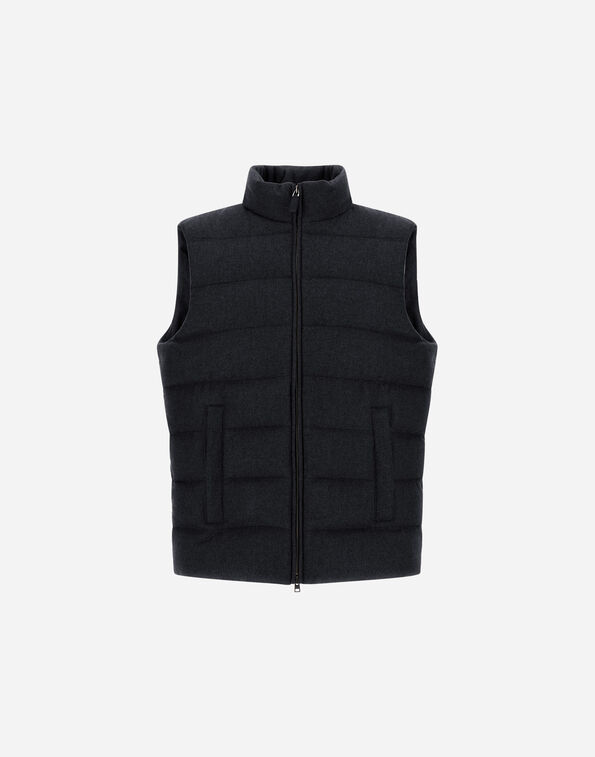 Herno CASHMERE AND SILK VEST WITH MONOGRAM Navy Blue PI001383U380879200