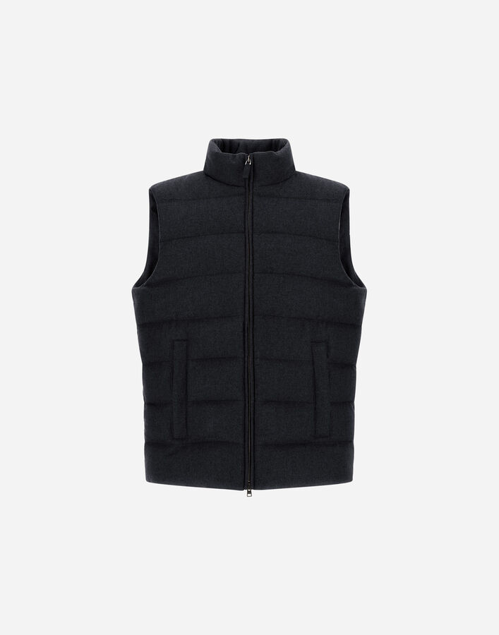 Herno CASHMERE AND SILK VEST WITH MONOGRAM Navy Blue PI001383U380879200