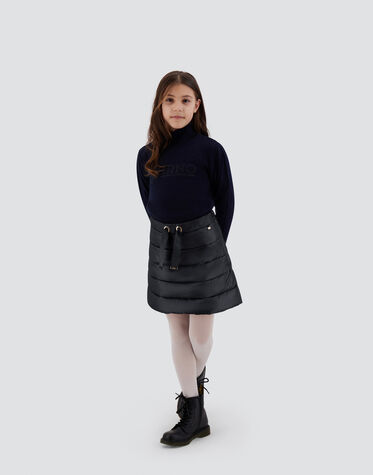 女児 ウルトラライトナイロン スカート ブラック Herno® (ヘルノ) 
