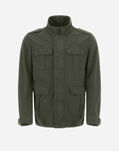 Herno GARMENT-DYED LINEN & COTTON FIELD JACKET Light Military FI000094U131477730T01