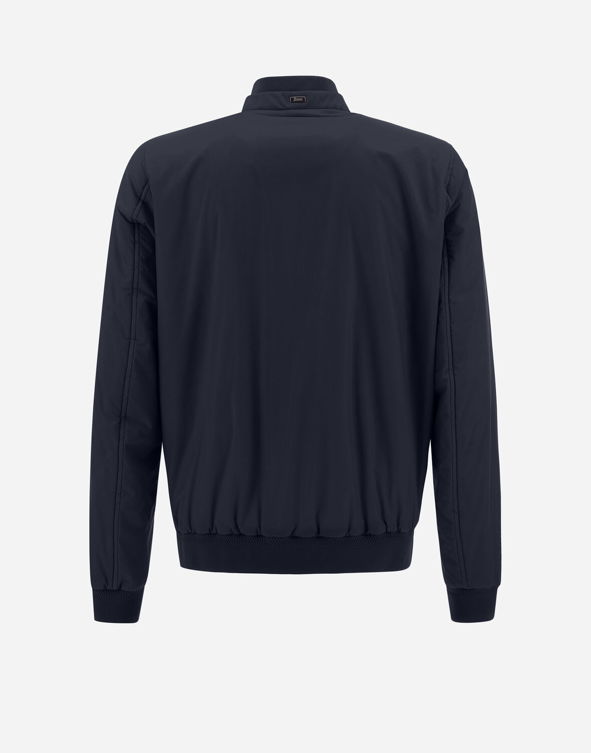 Herno Ecoage Bomber Jacket With Band Collar In New Blue