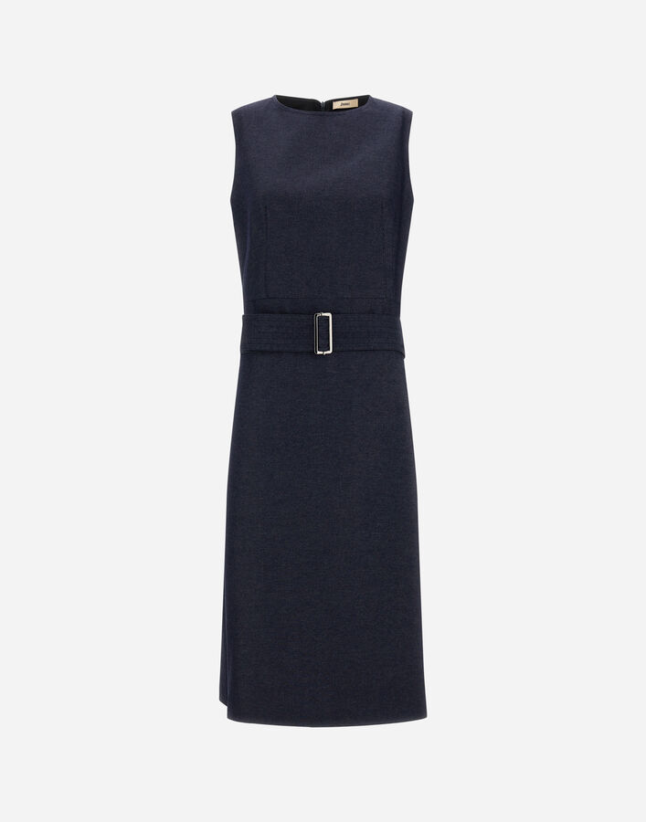 Herno DENIM-EFFECT COTTON DRESS Navy Blue AB000047D132679200