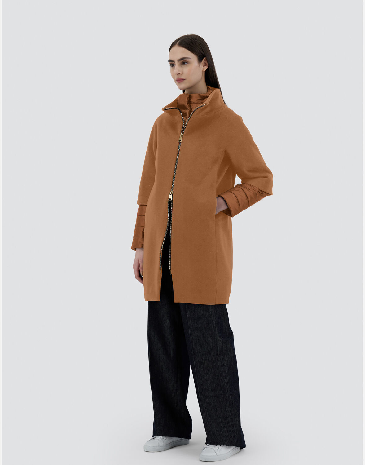 HERNO COAT IN LUXURY WOOL AND NYLON ULTRALIGHT