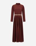 Herno DRESS IN PLEATED JERSEY AND MONOGRAM Bordeaux AB000043D521056705