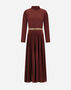 Herno DRESS IN PLEATED JERSEY AND MONOGRAM Bordeaux AB000043D521056705