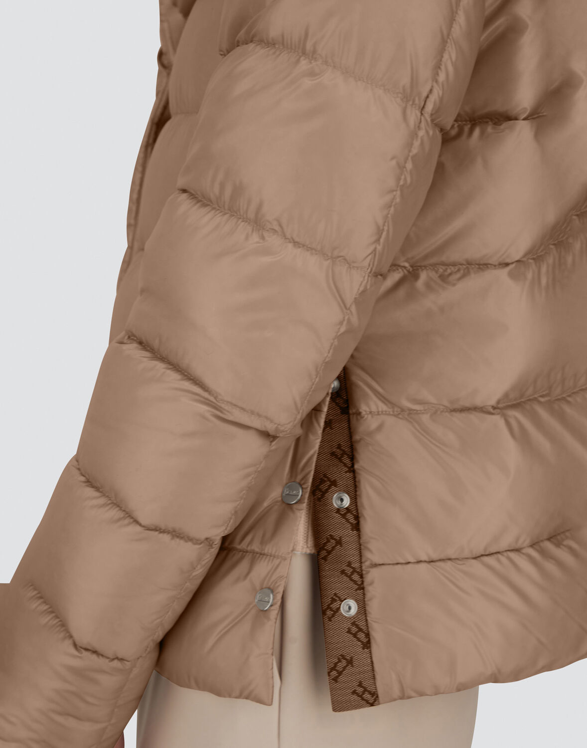 Herno High Collar Quilted Down Jacket In Dove Grey