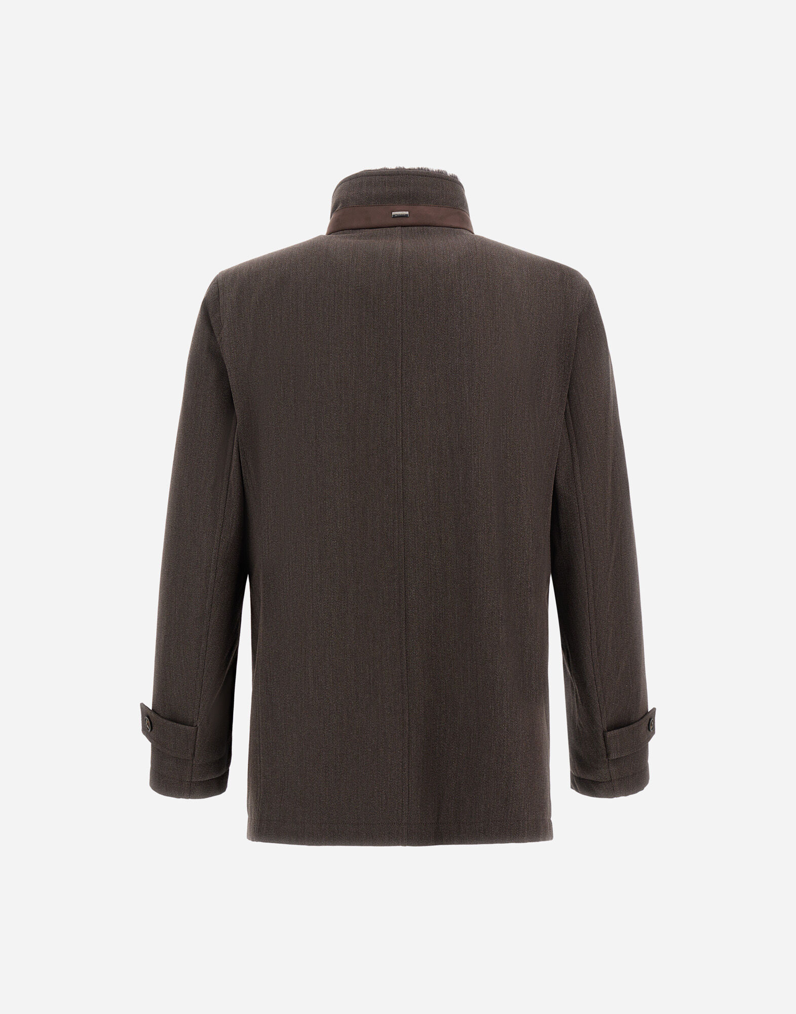 メンズ ファインウール ショートコート ダークブラウン | Herno® (ヘルノ)