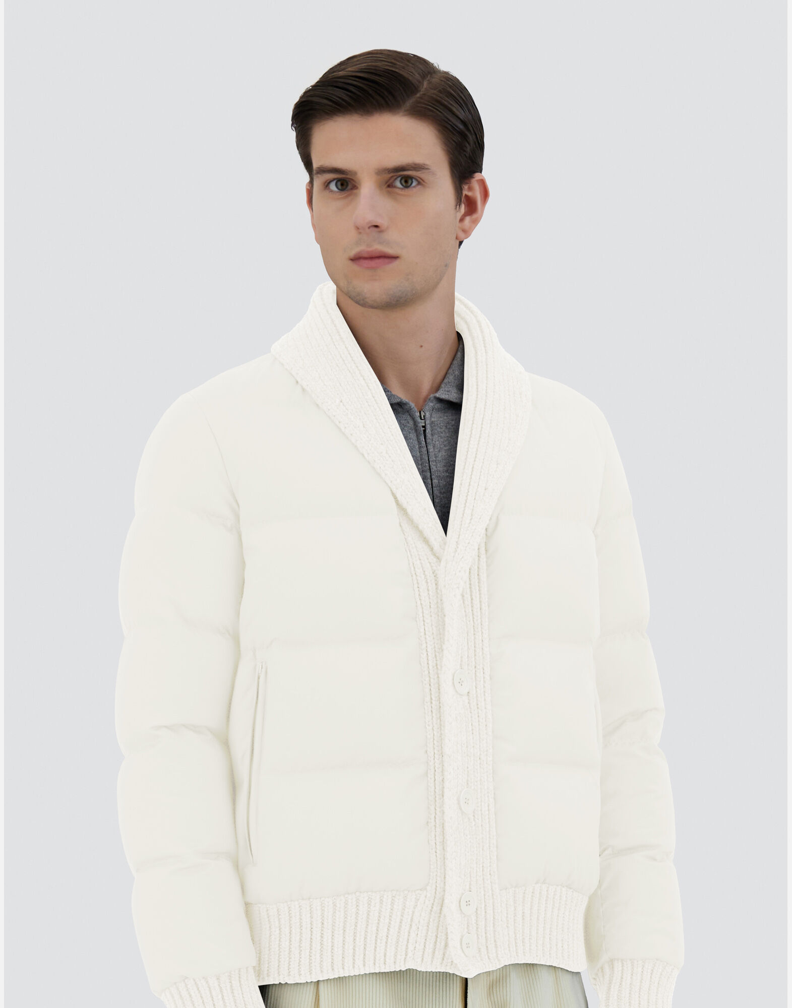 CARDIGAN IN ARENDELLE KNIT in White for Men Herno